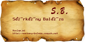 Sárkány Balázs névjegykártya